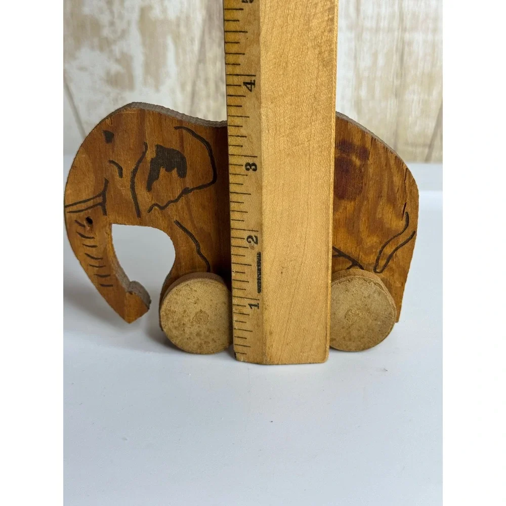 Vintage Wooden Elephant Toy‎ Louisville Ohio Handcrafted Folk Art